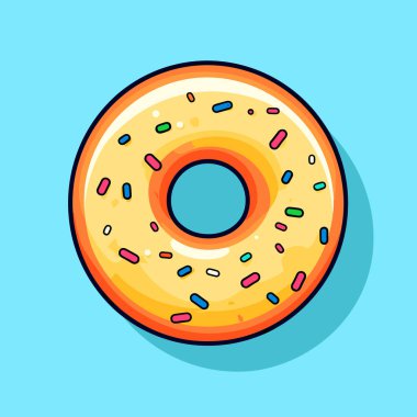 Mavi arka planda serpiştirilmiş bir çörek.