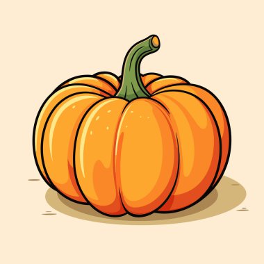 Bej arkaplanda bir balkabağı çizimi