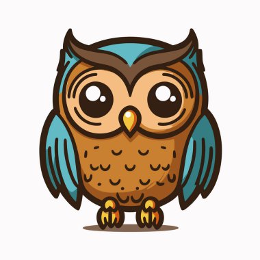 Oturan büyük gözlü bir baykuş