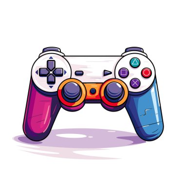 Beyaz arkaplanda bir video oyunu denetleyici