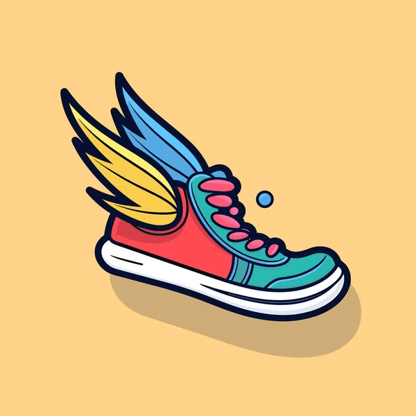 Een Paar Sneakers Met Vleugels Erop — Stockvector
