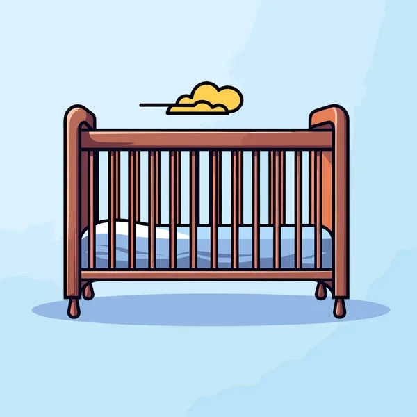 Детская Кроватка Облаком Сверху — стоковый вектор