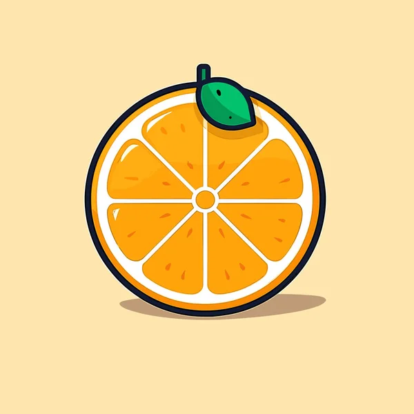 Pomarańcza Zielonym Liściem Wierzchu — Wektor stockowy
