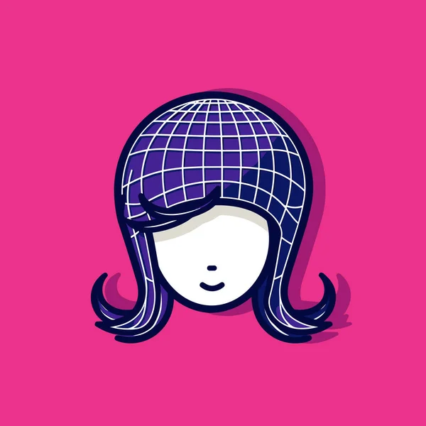 Kvinna Med Hatt Huvudet — Stock vektor