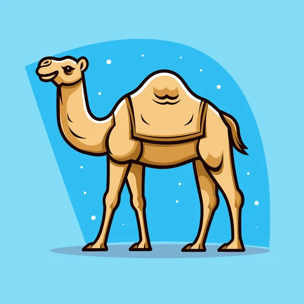 Cartoon Camel Blue Background — Stock Vector