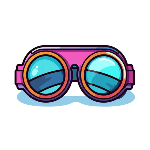 Pair Glasses Pink Frame Blue Lens — Stock Vector