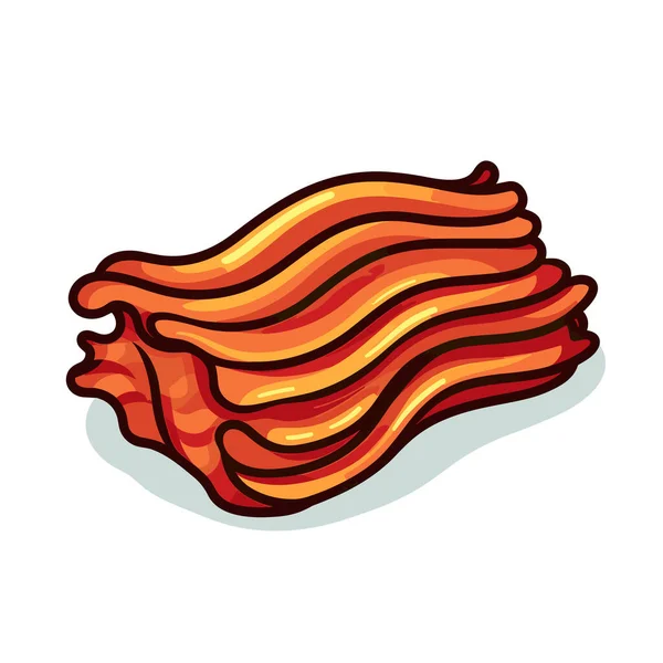 Hög Med Bacon Vit Bakgrund — Stock vektor