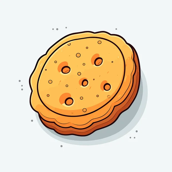 Een Illustratie Van Een Cookie Een Witte Achtergrond — Stockvector