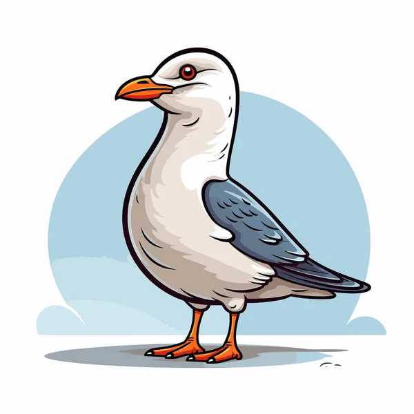 Seagull Standing White Surface — Stock Vector