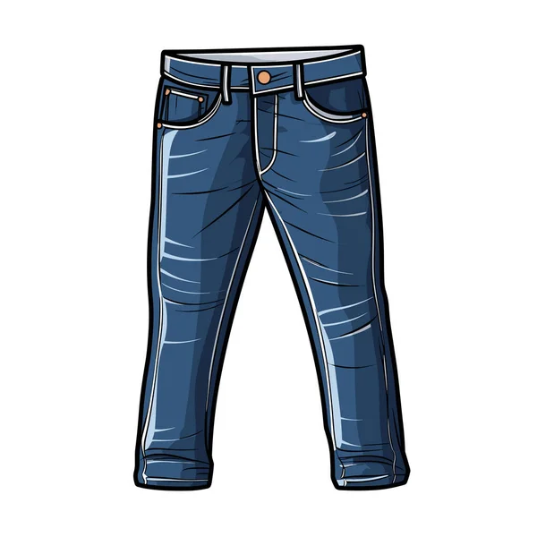 Ett Par Blå Jeans Vit Bakgrund — Stock vektor