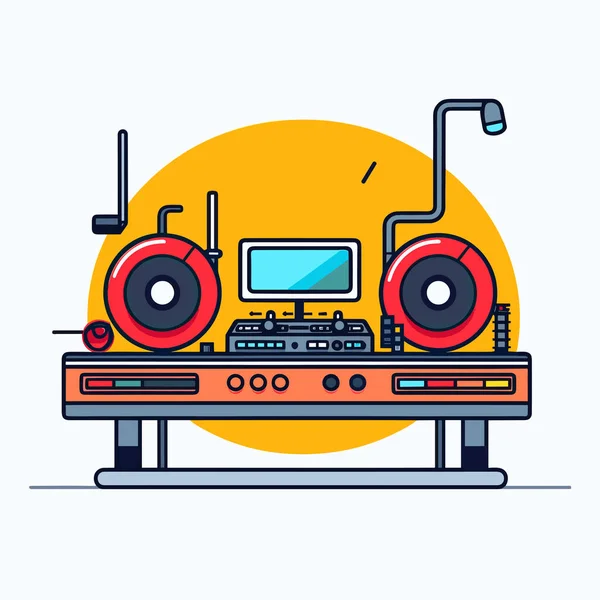Boombox Two Speakers Monitor — Stock Vector