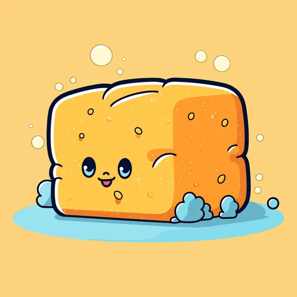 Ein Stück Brot Mit Einem Gesicht Drauf — Stockvektor