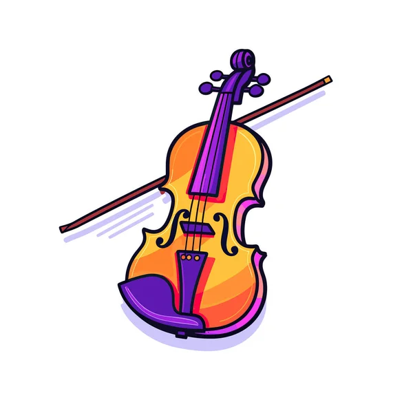 Drawing Violin White Background — Stock Vector