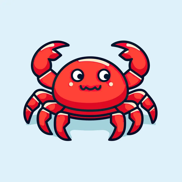 Eine Rote Krabbe Mit Blauem Hintergrund — Stockvektor