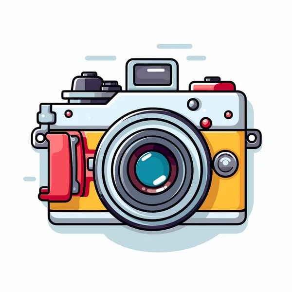 Een Camera Met Een Lens Erop — Stockvector