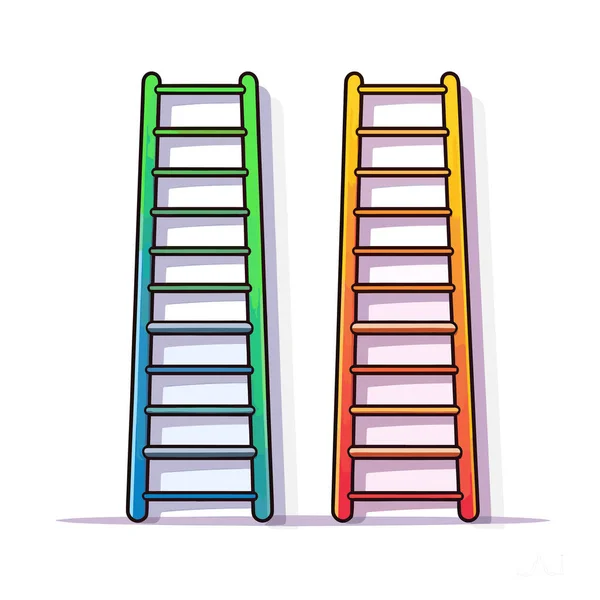 一对五颜六色的梯子坐在一起 — 图库矢量图片
