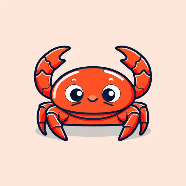 Eine Cartoon Krabbe Mit Großen Augen Auf Rosa Hintergrund — Stockvektor