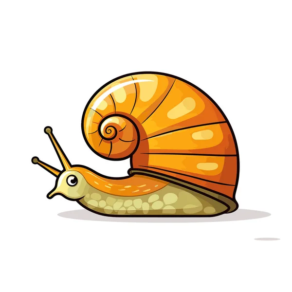 Cartoon Snail Orange Shell — Stock Vector
