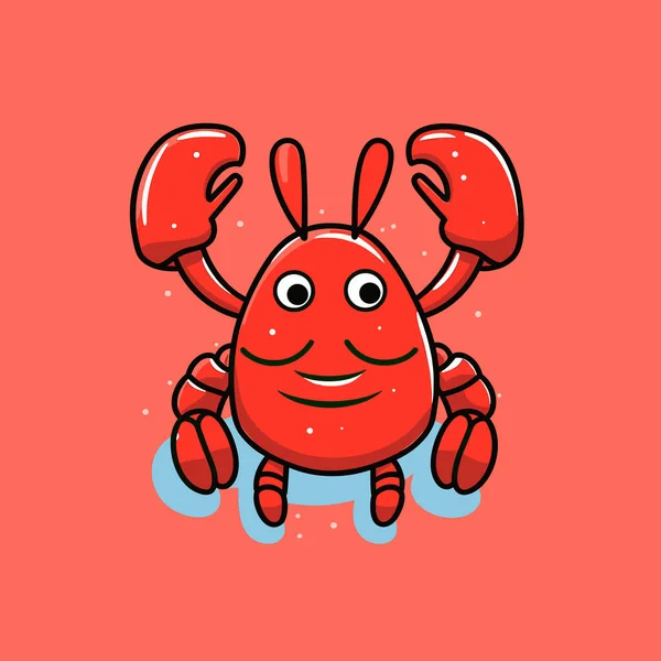 Eine Rote Krabbe Mit Einem Breiten Lächeln Gesicht — Stockvektor