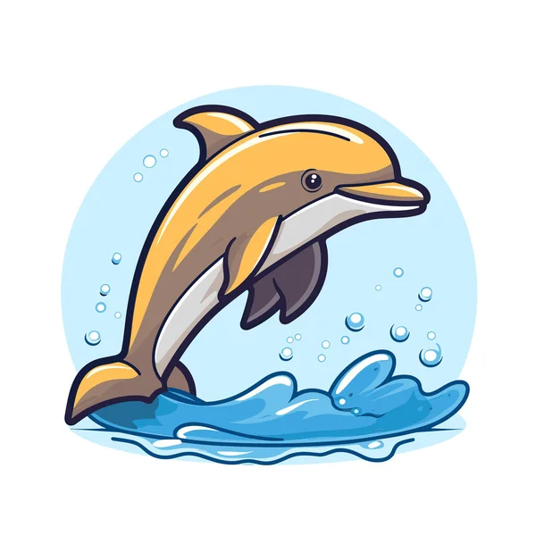 Дельфін Вистрибує Води — стоковий вектор