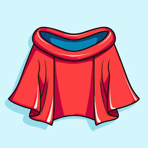 Red Cape Blue Top Blue Background — Stock Vector