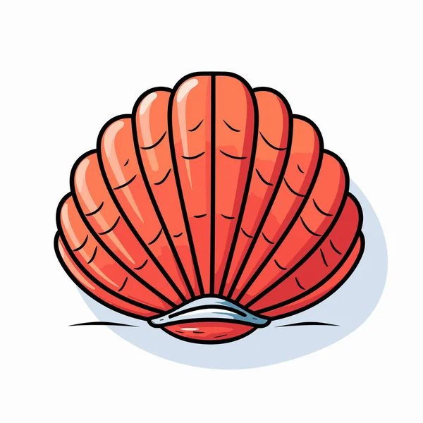 白色背景的红色贝壳 — 图库矢量图片