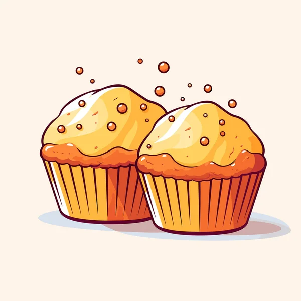 Quelques Muffins Assis Les Uns Sur Les Autres — Image vectorielle