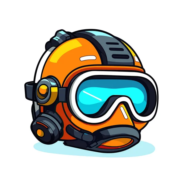 Oranžová Potápěčská Maska Brýlemi — Stockový vektor