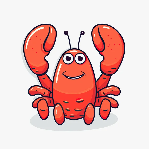 Cartoon Lobster Happy Face — Stock Vector