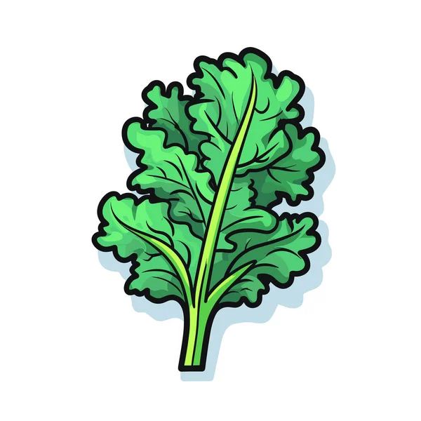 Grön Bladväxt Vit Bakgrund — Stock vektor