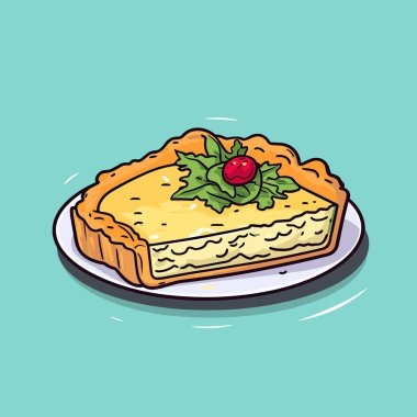 Mavi arka planda bir tabak turta