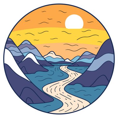 Bir dağ sırasının ortasında bir yol