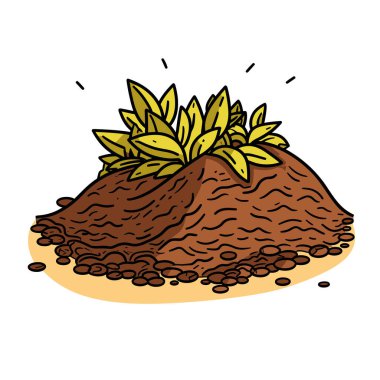 İçinden bitki çıkan bir pislik yığını.