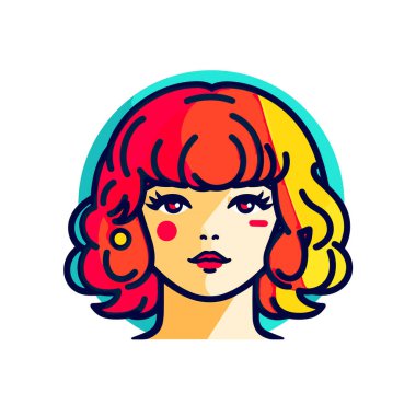 Kızıl saçlı ve yüzünde sarı bir halka olan bir kadın.