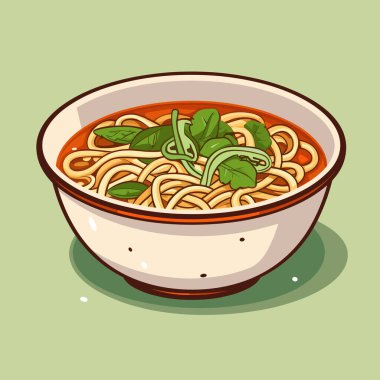 Erişte ve ıspanaklı bir kase çorba.