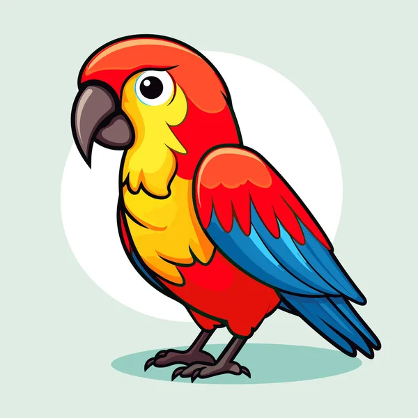 Egy Színes Papagáj Áll Hátsó Lábain — Stock Vector