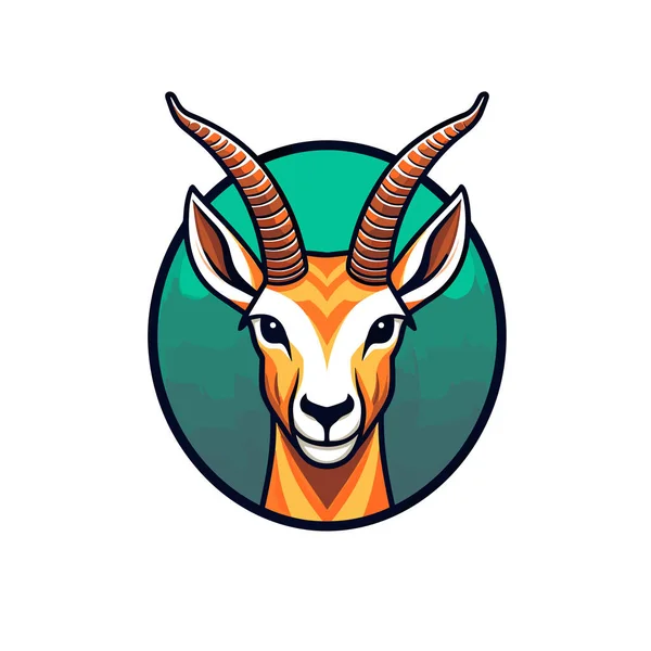 Testa Antilope Cerchio — Vettoriale Stock
