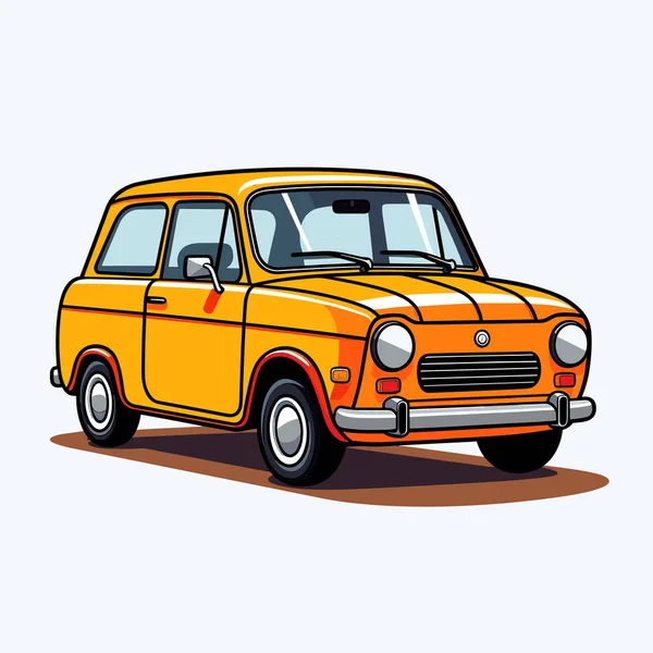 Oranžové Auto Zaparkované Bílém Pozadí — Stockový vektor