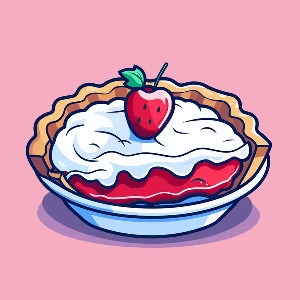 Pie Strawberry Top — Stock Vector