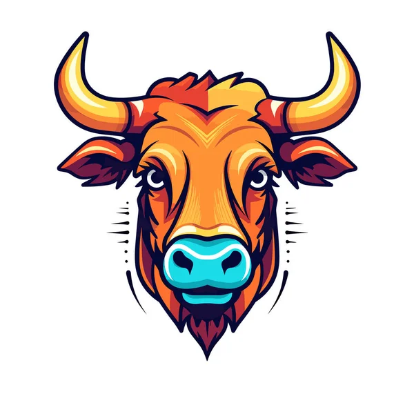 Bulls Head Blue Nose — Stock Vector