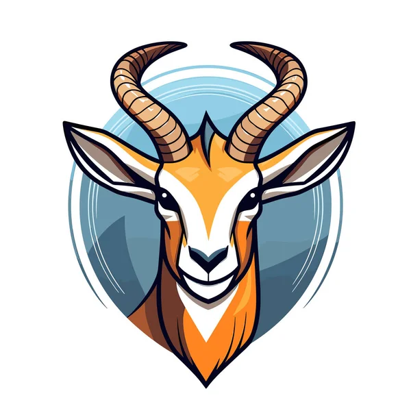 Antelopes Head Horns White Background — Stock Vector