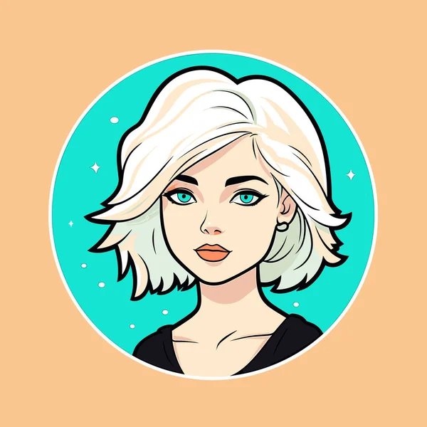 Žena Blond Vlasy Modrýma Očima — Stockový vektor