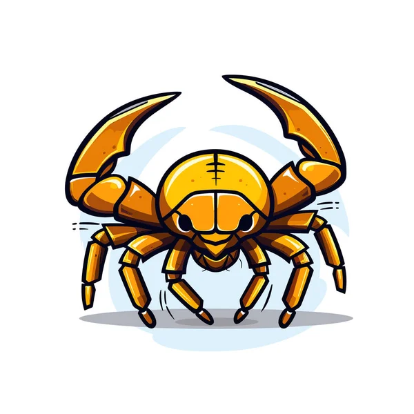 Kreslený Postava Žlutého Pavouka — Stockový vektor