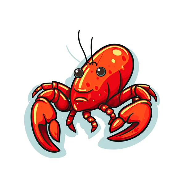 Eine Rote Krabbe Mit Augen Und Krallen — Stockvektor