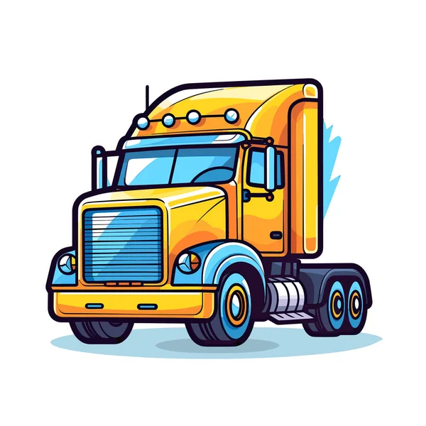 Ένα Κίτρινο Φορτηγό Καρότσα — Διανυσματικό Αρχείο