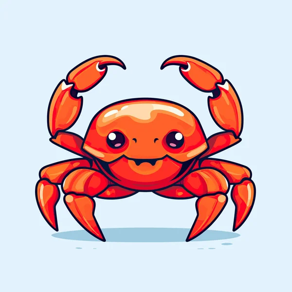 Eine Karikatur Krabbe Mit Einem Lächeln Gesicht — Stockvektor