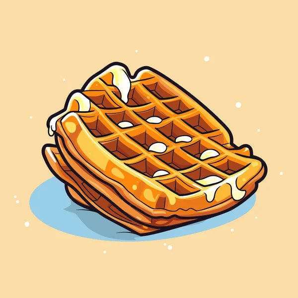 Stack Waffles Sitting Top Each Other — Stock Vector