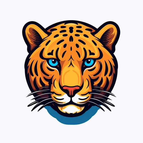 Twarz Tygrysa Niebieskimi Oczami — Wektor stockowy