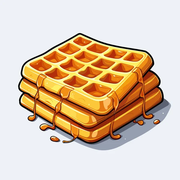 Stack Waffles Sitting Top Each Other — Stock Vector