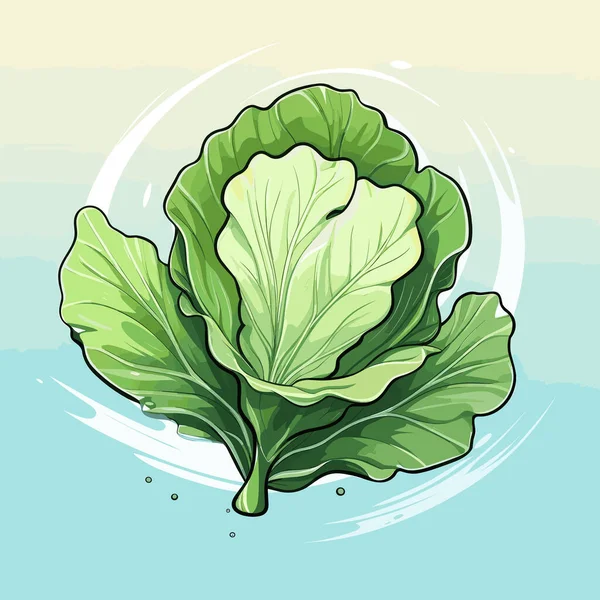 Grön Bladväxt Som Flyter Vattnet — Stock vektor
